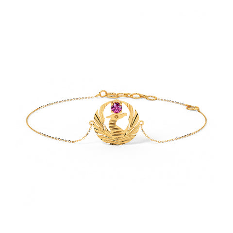 Pink Ruby Gemstone Phoenix Bracelet