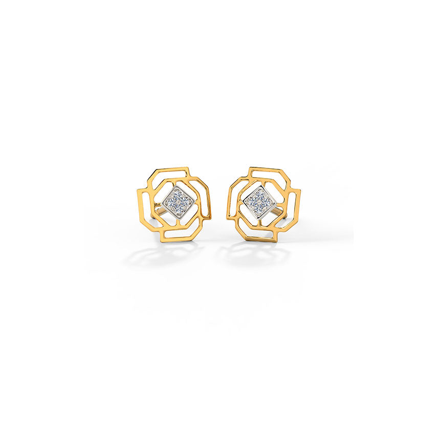 Lattice Diamond Multiwear Stud Earrings