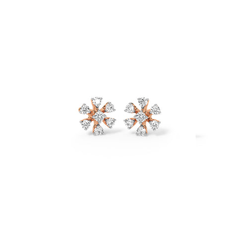 Shiny Daisy Diamond Stud Earrings