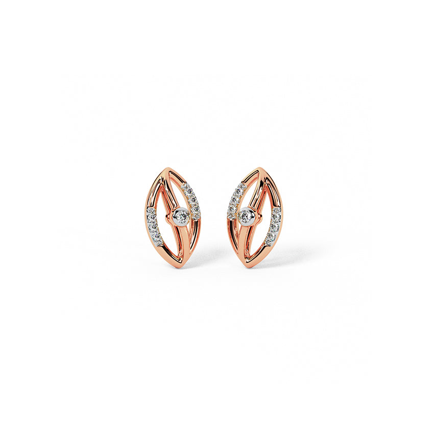 Celestial Swirl Diamond Stud Earrings