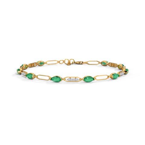 Dazzling Dawn Gemstone Chain Bracelet