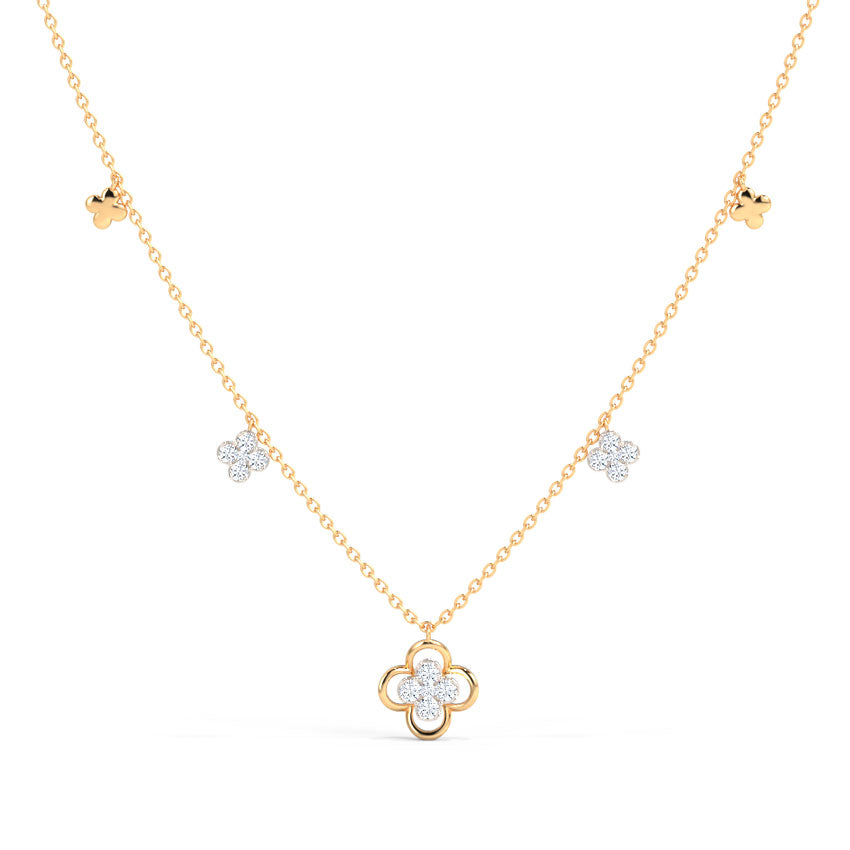 Baroque Clover Diamond Necklace