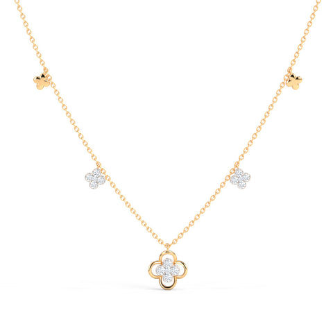Baroque Clover Diamond Necklace
