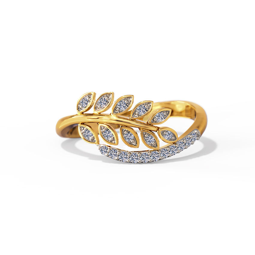 Glinting Leaves Diamond Ring