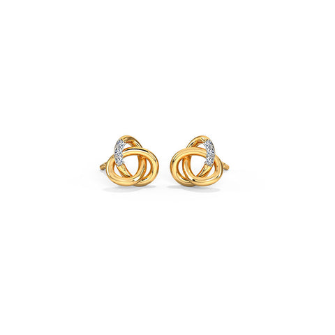 Swirly Knots Diamond Stud Earrings