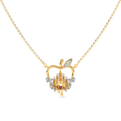 Snow White Apple Castle Diamond Necklace