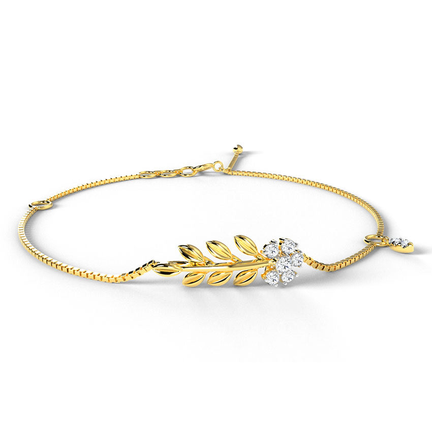 Dainty Fern Diamond Bracelet
