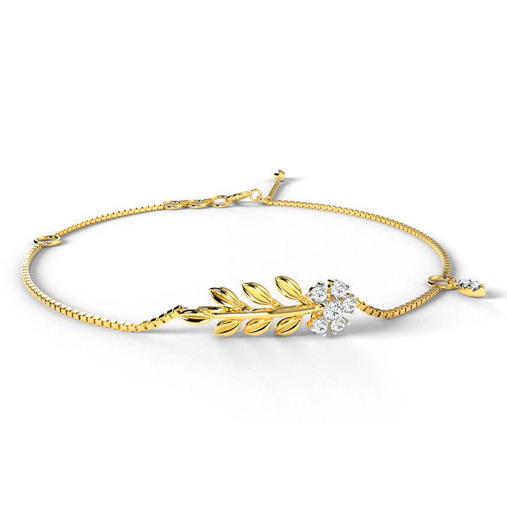 Dainty Fern Diamond Bracelet