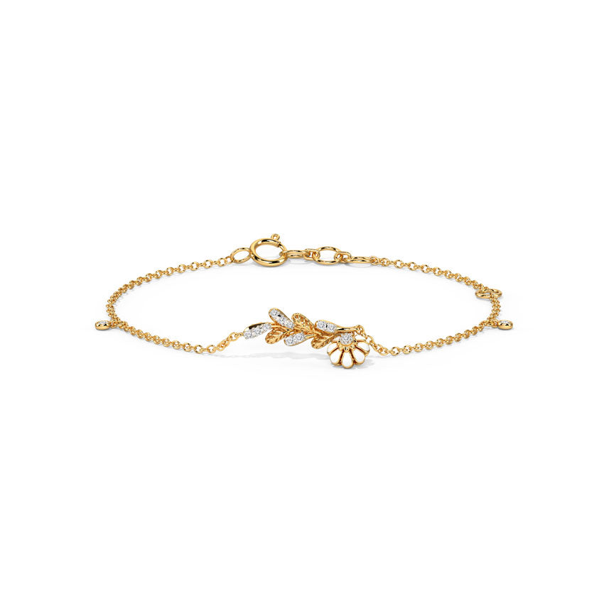 Petal Sparkle Diamond Chain Bracelet