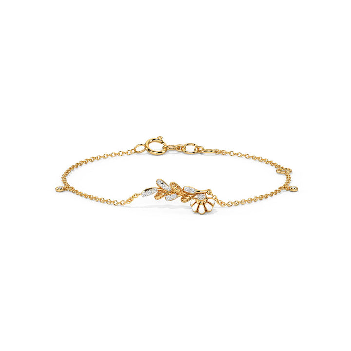 Petal Sparkle Diamond Chain Bracelet