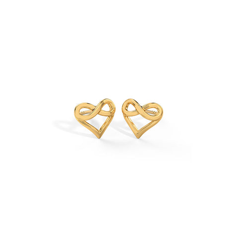 Infinity Love Gold Stud Earrings