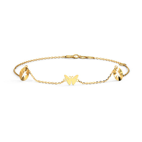 Bloom In Butterfly Gold Chain Bracelet
