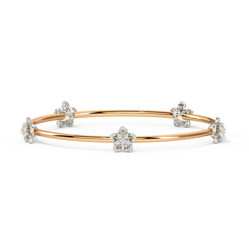 Delicate Blossom Diamond Bangle