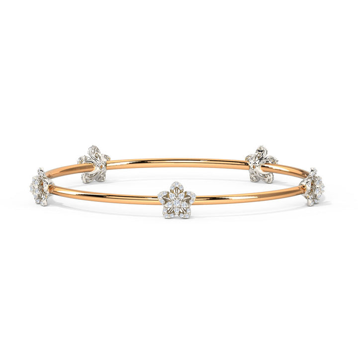 Delicate Blossom Diamond Bangle