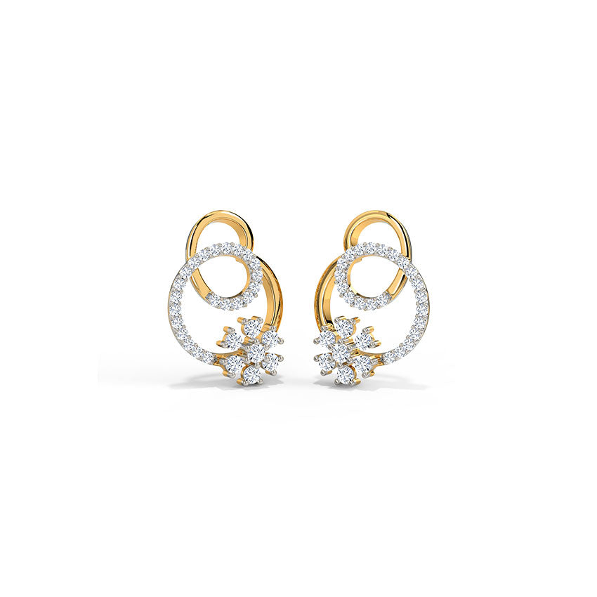 Floret in Loop Diamond Stud Earrings