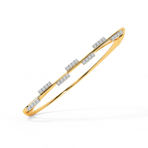 Zigzag Cascade Diamond Oval Bracelet