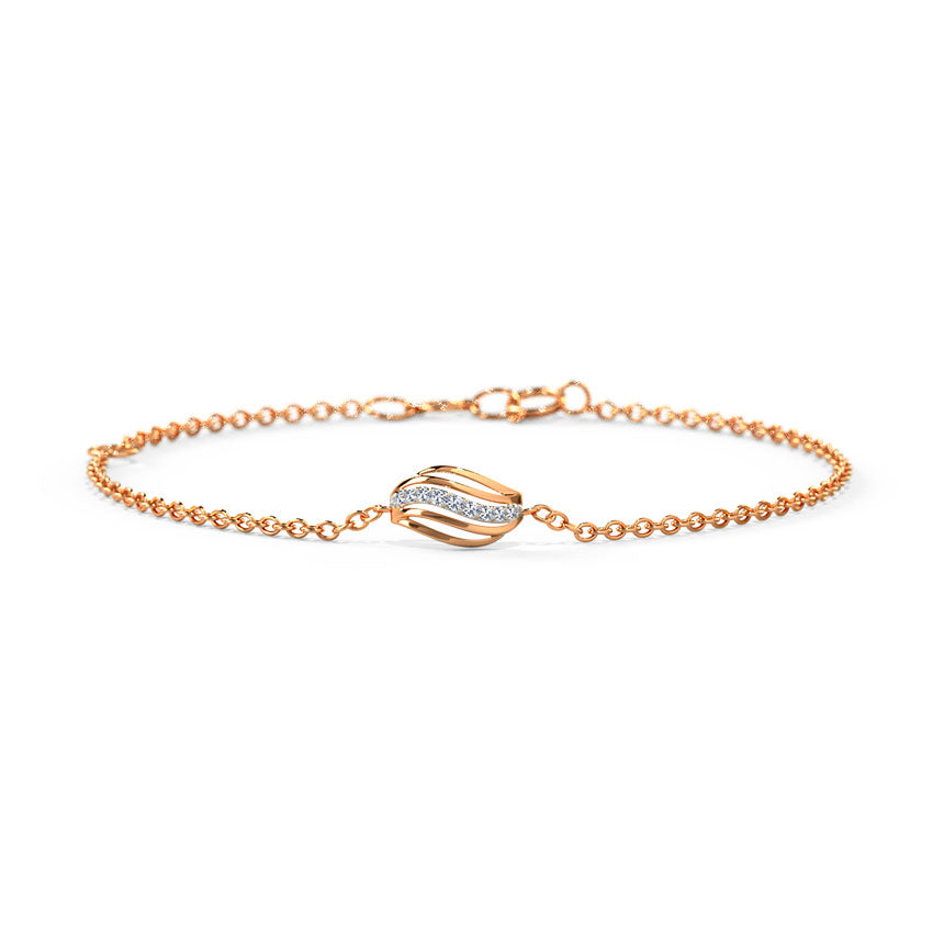 Linear Swash Diamond Chain Bracelet