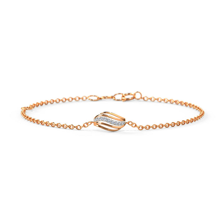 Linear Swash Diamond Chain Bracelet