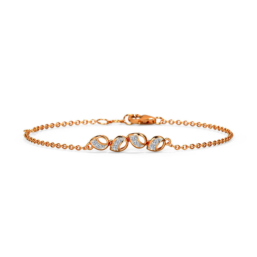 Spatial Petals Diamond Chain Bracelet
