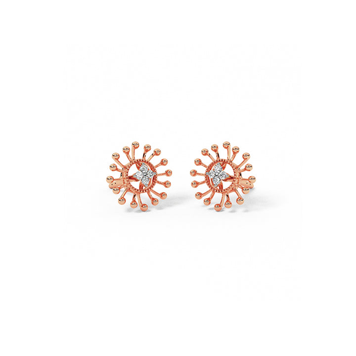 Gleaming Rays Diamond Stud Earrings