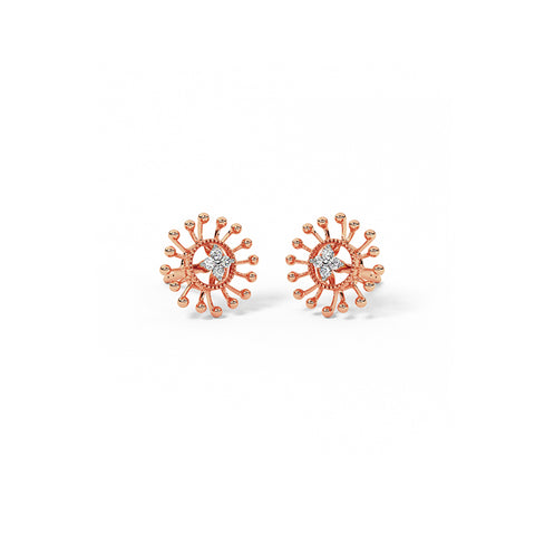 Gleaming Rays Diamond Stud Earrings