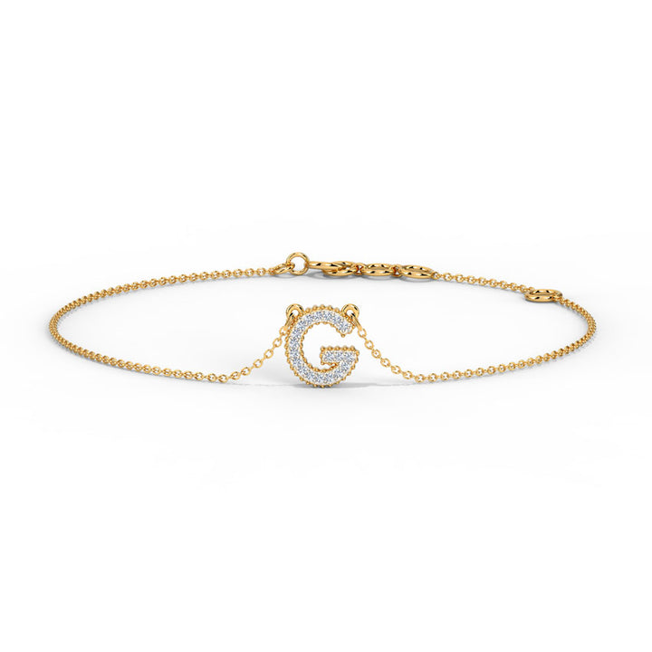 Dazzle Alphabet G Diamond Bracelet