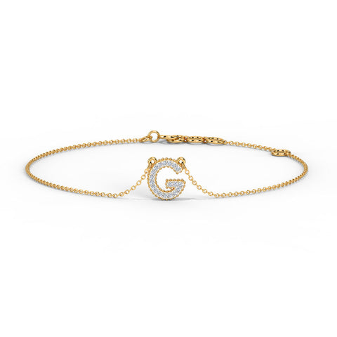 Dazzle Alphabet G Diamond Bracelet