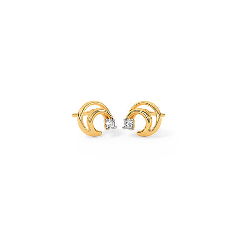 Gleaming Circlet Diamond Stud Earrings