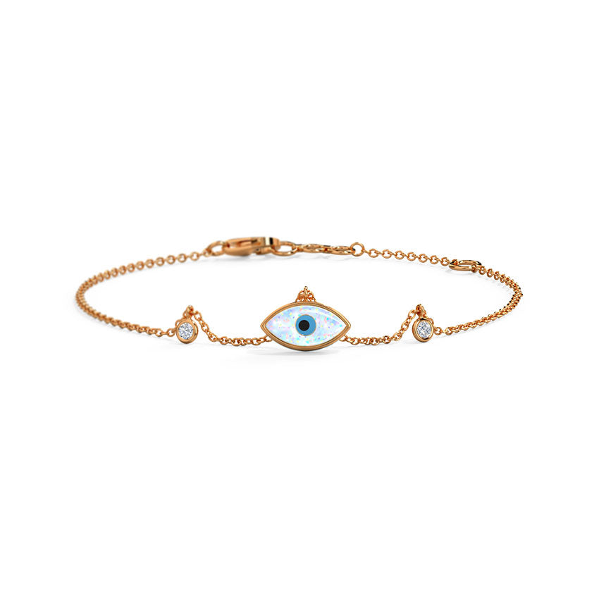 Gleaming Evil Eye Chain Bracelet