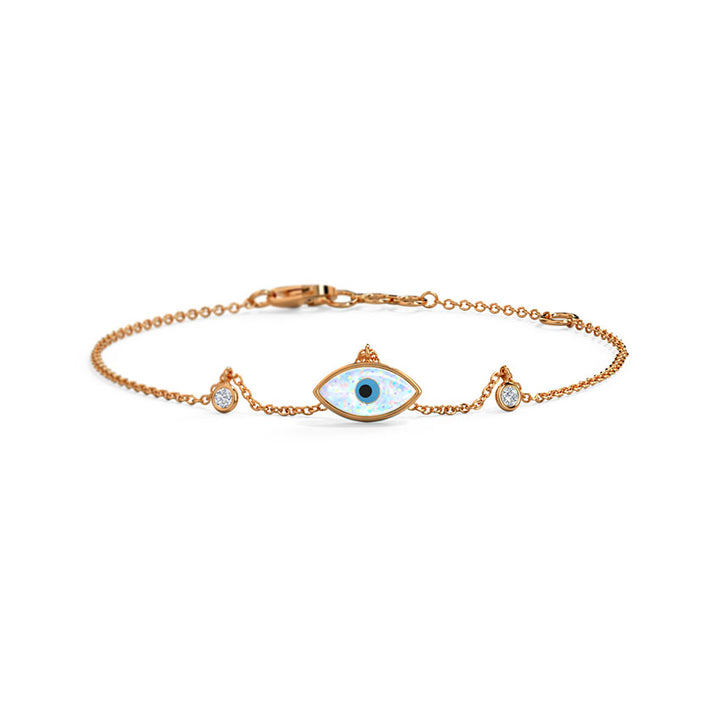 Gleaming Evil Eye Chain Bracelet