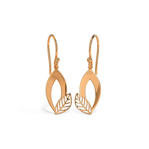 Duo Leafy Gold Drop Earrings