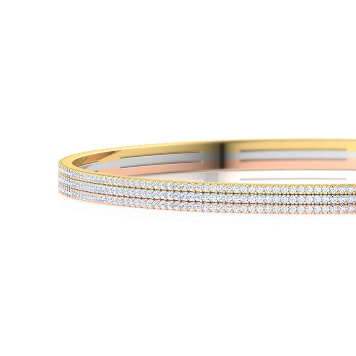 Tri-Tone Diamond Bangle