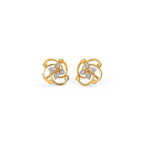 Bright Bloomy Diamond Stud Earrings