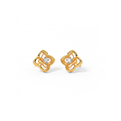 Petite Vine Diamond Stud Earrings