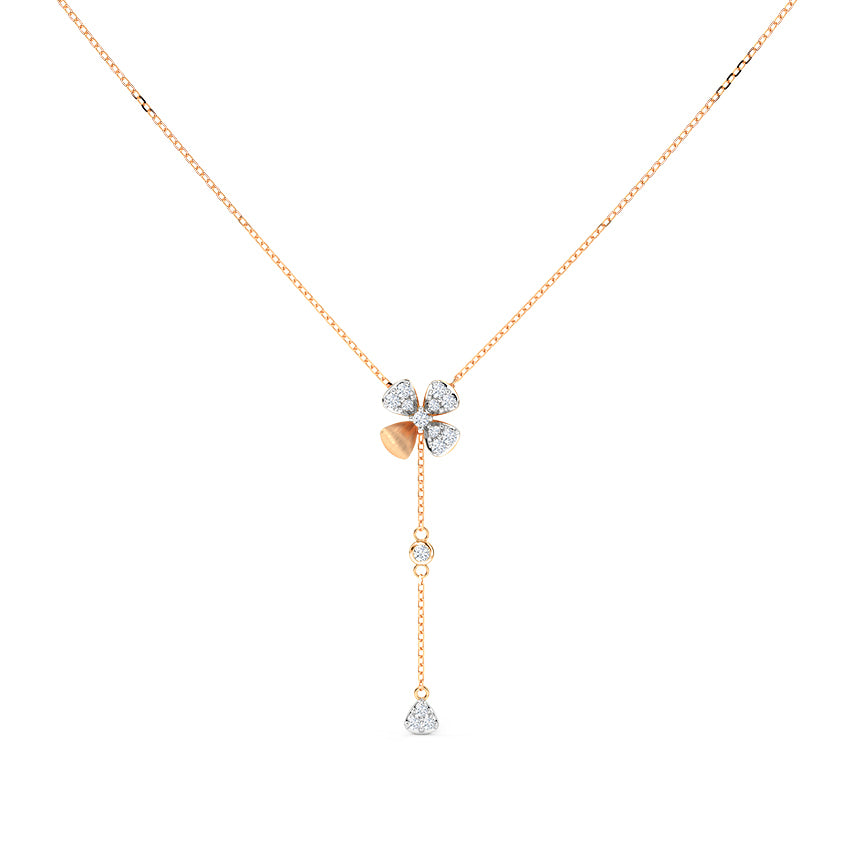 Floral Lariat Diamond Necklace