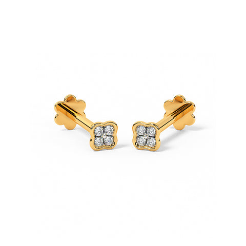 Clover Multipierce Diamond Stud Earrings