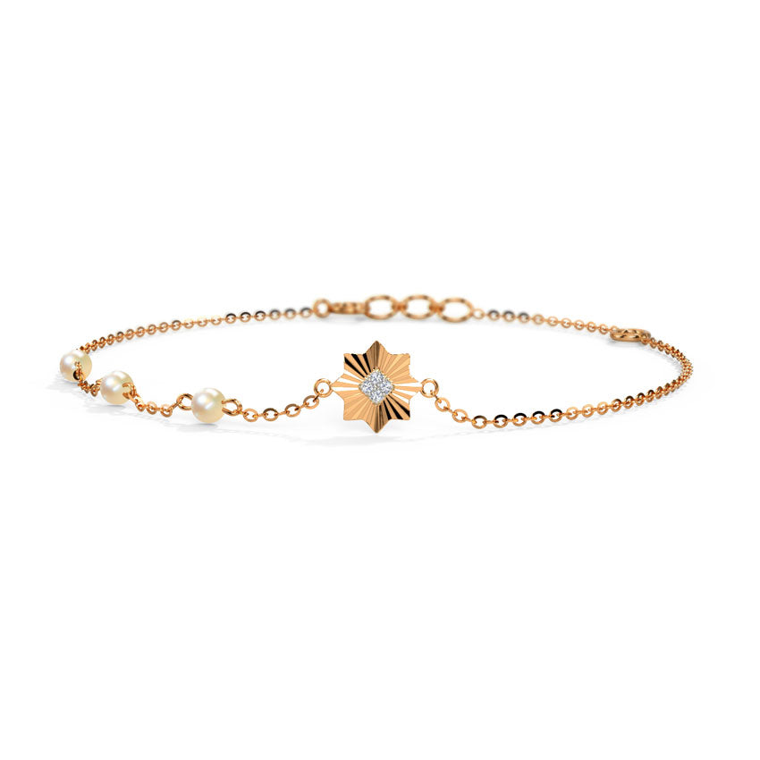 Twinkling Starburst Diamond Chain Bracelet
