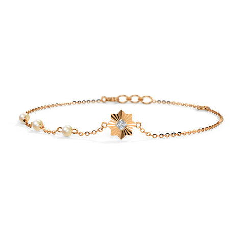 Twinkling Starburst Diamond Chain Bracelet
