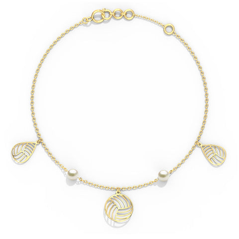 Aisha Cutout Charm Pearl Bracelet