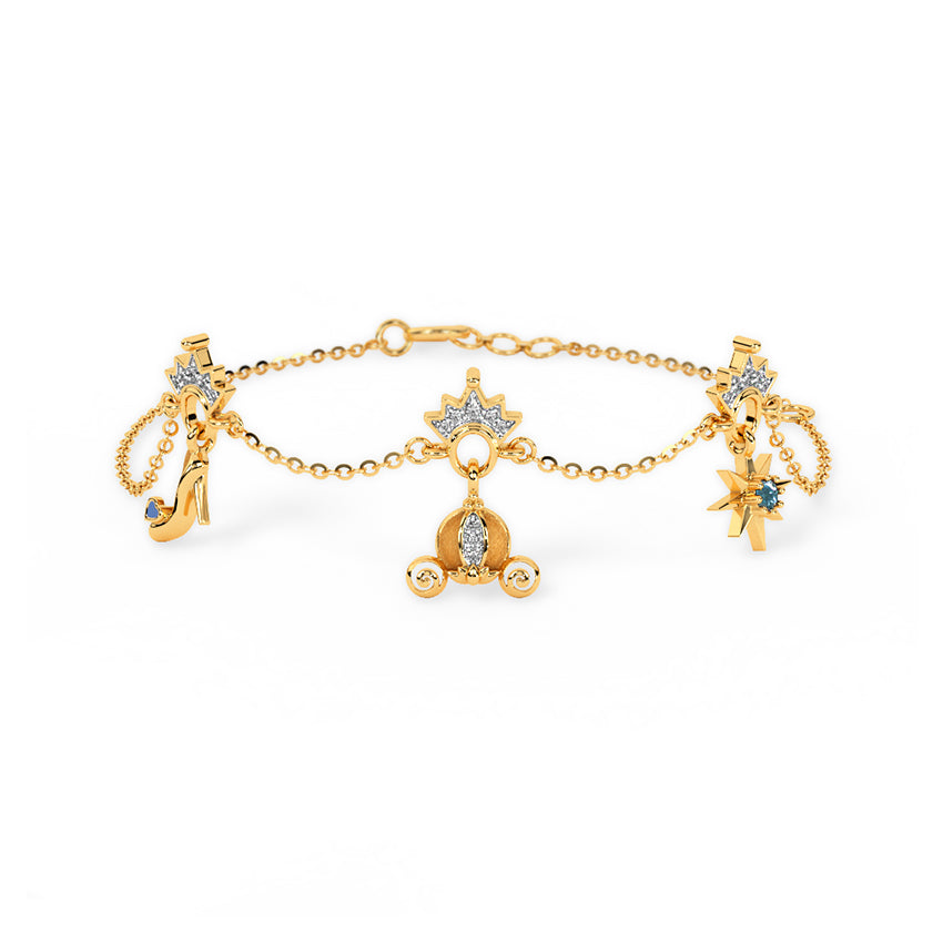 Cinderella Diamond Carriage & Heels Bracelet