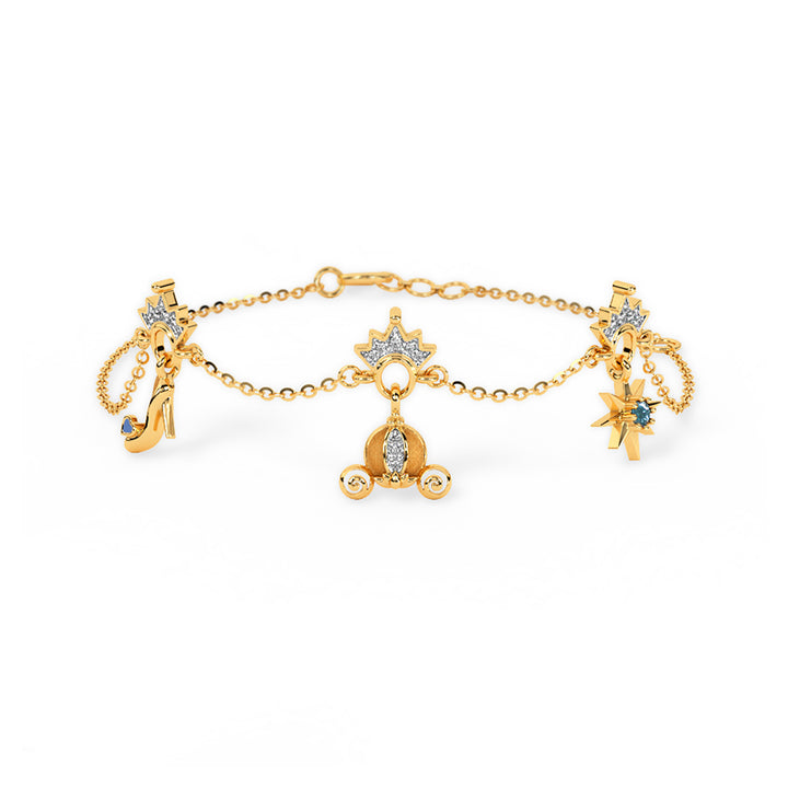 Cinderella Diamond Carriage & Heels Bracelet