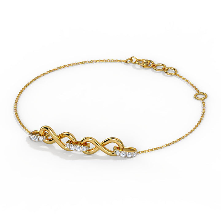 Twist And Twirl Infinity Diamond Bracelet