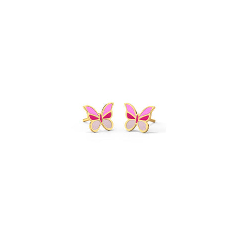 Violet Flutter Kids' Gold Earrings