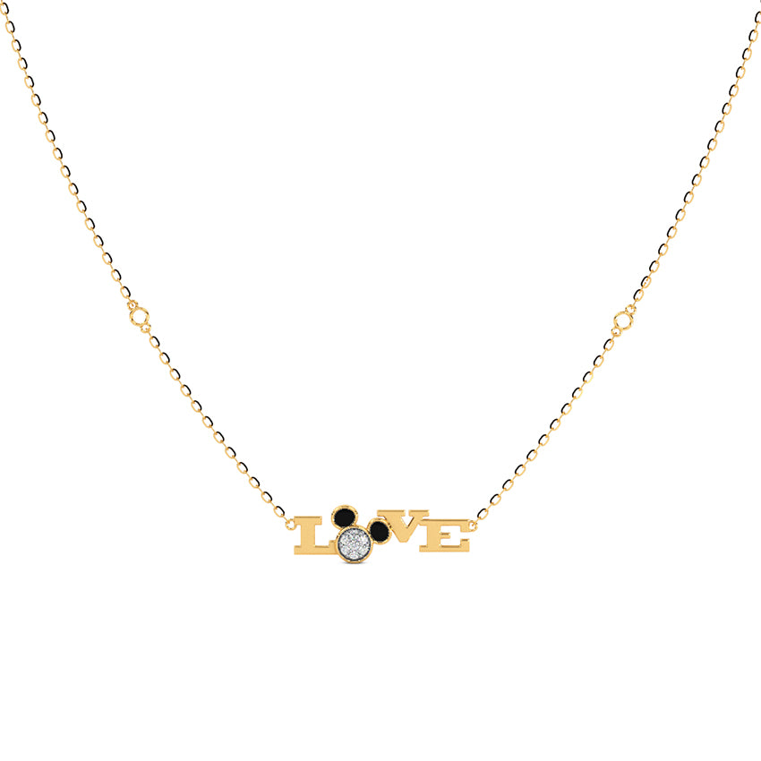 Mickey Mouse Love Diamond Necklace