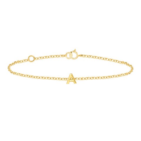 Bold Gold Alphabet A Bracelet