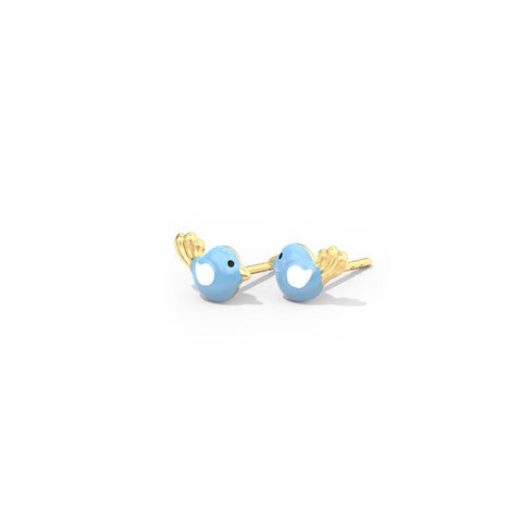 Blue Bird Kids' Gold Earrings