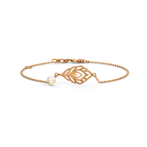 Feather Pearl Bracelet