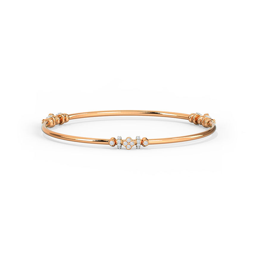 Glinting Clover Diamond Bangle