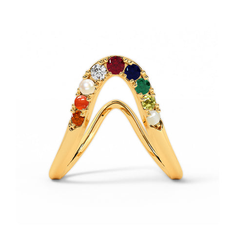 Hue Arch Navratna Vanki Ring