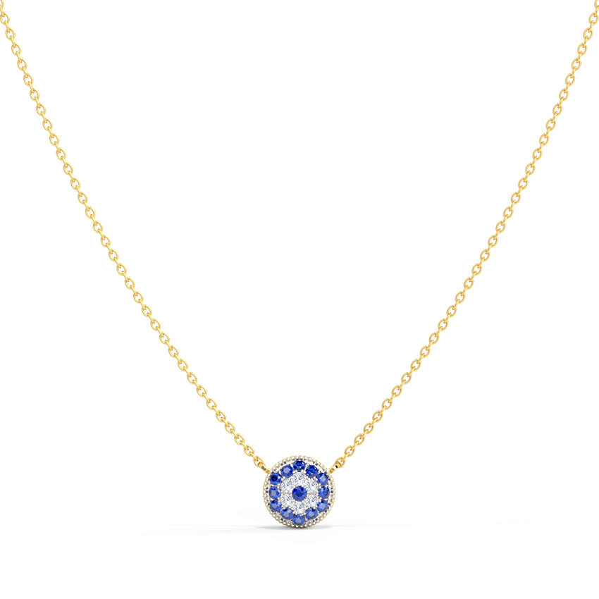 Halo Evil Eye Gemstone Necklace